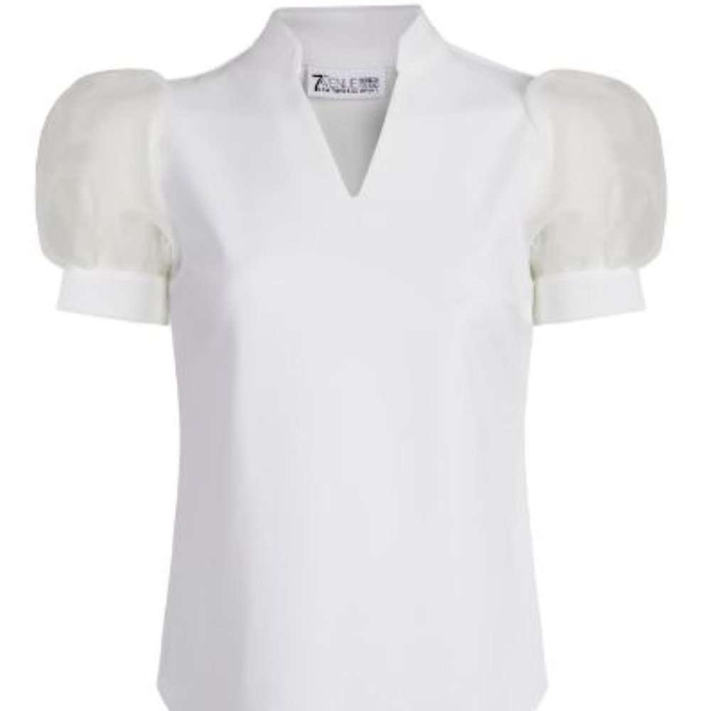 Organza Puff Sleeve Top